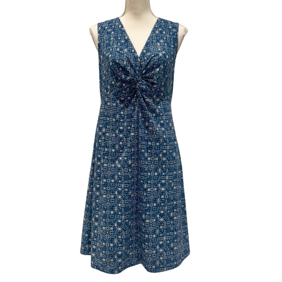 Eddie Bauer Navy Floral Sleeveless Dress - Stretchy! (M) - Picture 8 of 9